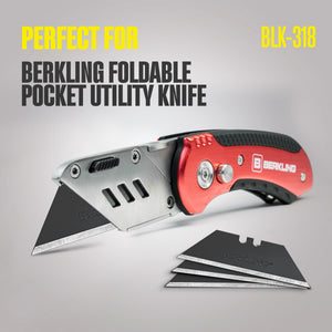 Berkling Utility Knife Blades 100Pack With Dispenser, SK2H Hardened Black Steel, Ultra 3X Sharper and 5X More Durable, Compatible w/ Most Box Cutters