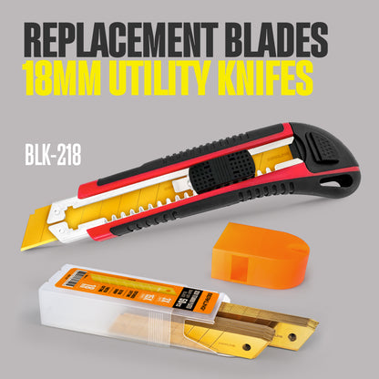 18mm Titanium-Plated SK2H Utility Knife Blades - Pack of 50 | Berkling