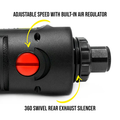 Berkling BT 6321-12 has adjustable speed knob at the rear nearby air inlet