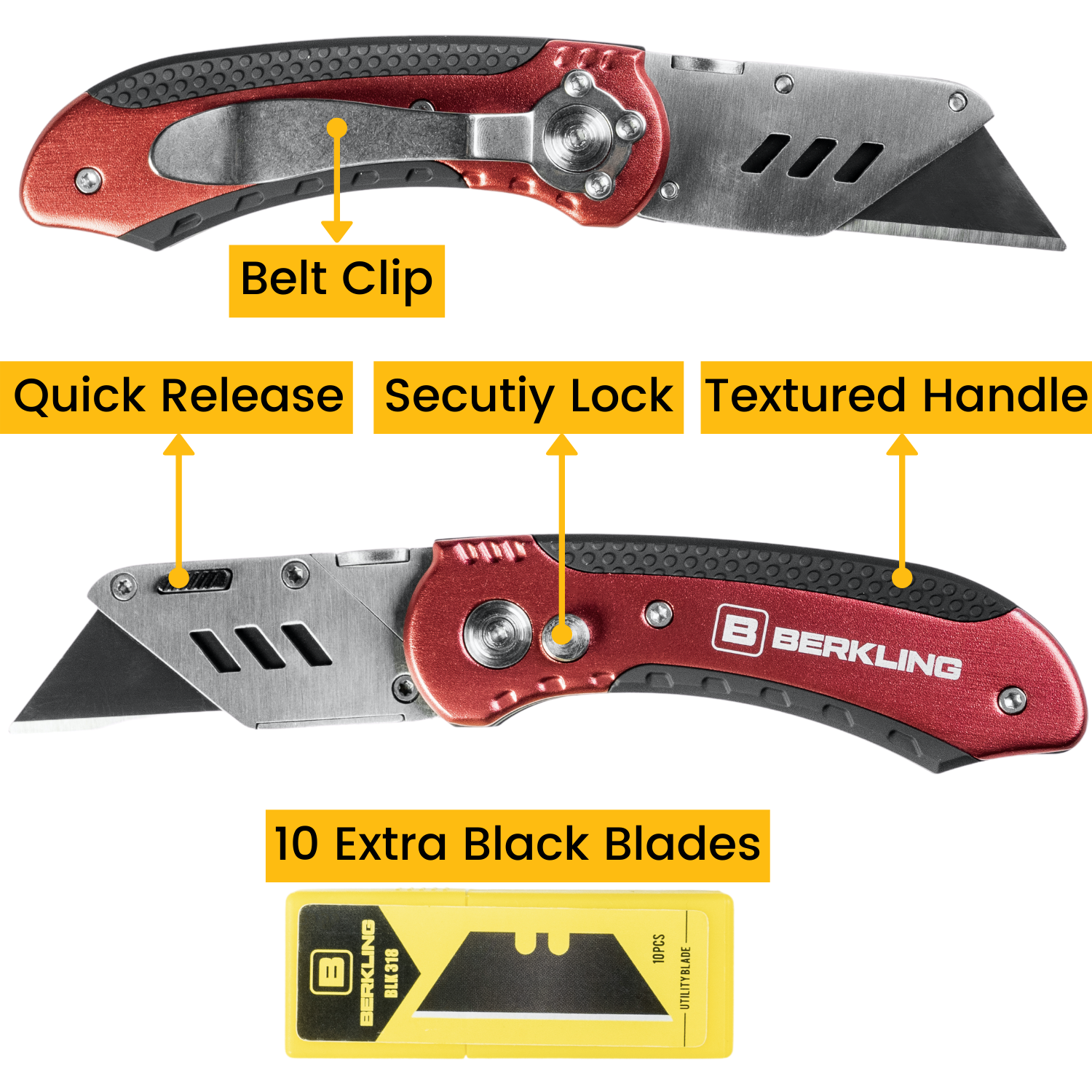 Folding Utility Pocket Heavy Duty Knife Box Cutter With Lock 5