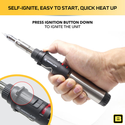 Berkling BSG-668 3-IN-1 cordless butane soldering iron instant start and quick heat up