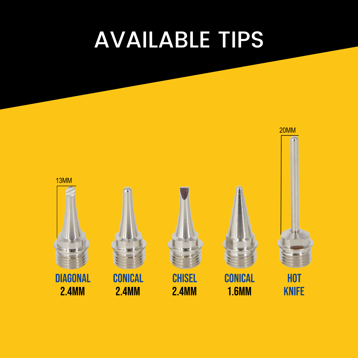 Soldering Iron Tip 5 pcs Pack for Berkling BSG-518 and BSG-568 butane soldering iron